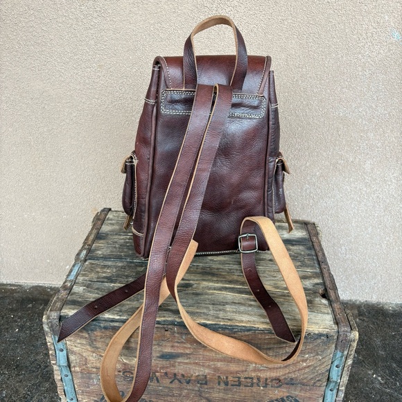 Hand Crafted Moroccan Boho Leather Backpack - Picture 3 of 14